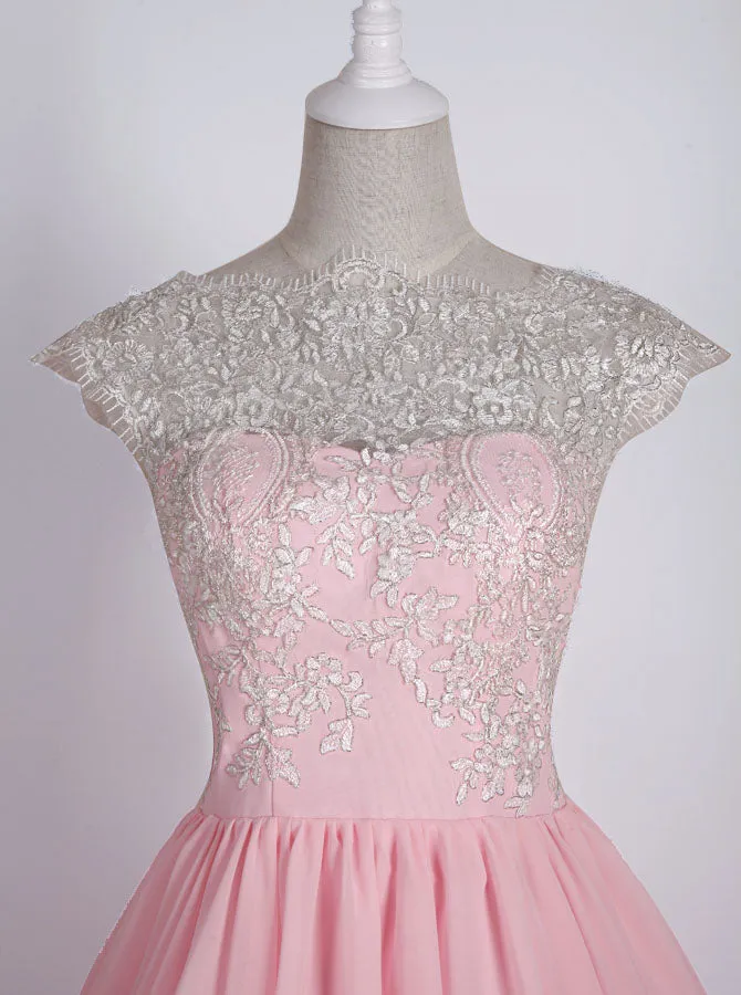 Pink Sweet 16 Dresses,Chiffon Sweet 16 Dress,Knee Length Sweet 16 Dress,SW00018
