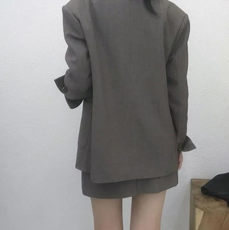 Preppy Style Office Blazers Women Solid Colors Single Breasted Commute Suits 2021 Spring Autumn New Fashion Korean Chic Blazers|Blazers|