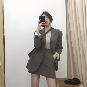 Preppy Style Office Blazers Women Solid Colors Single Breasted Commute Suits 2021 Spring Autumn New Fashion Korean Chic Blazers|Blazers|