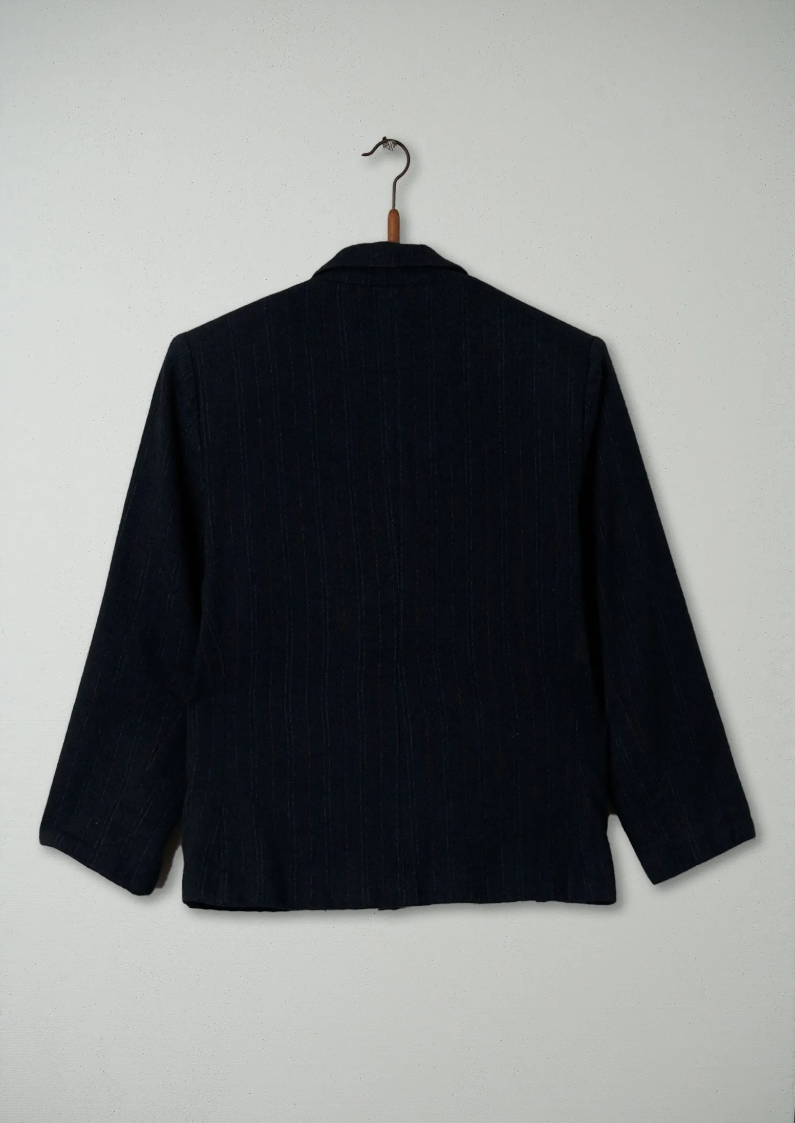 Reworn Pinstripe Breasted Jacket Size 12 (047) | Navy