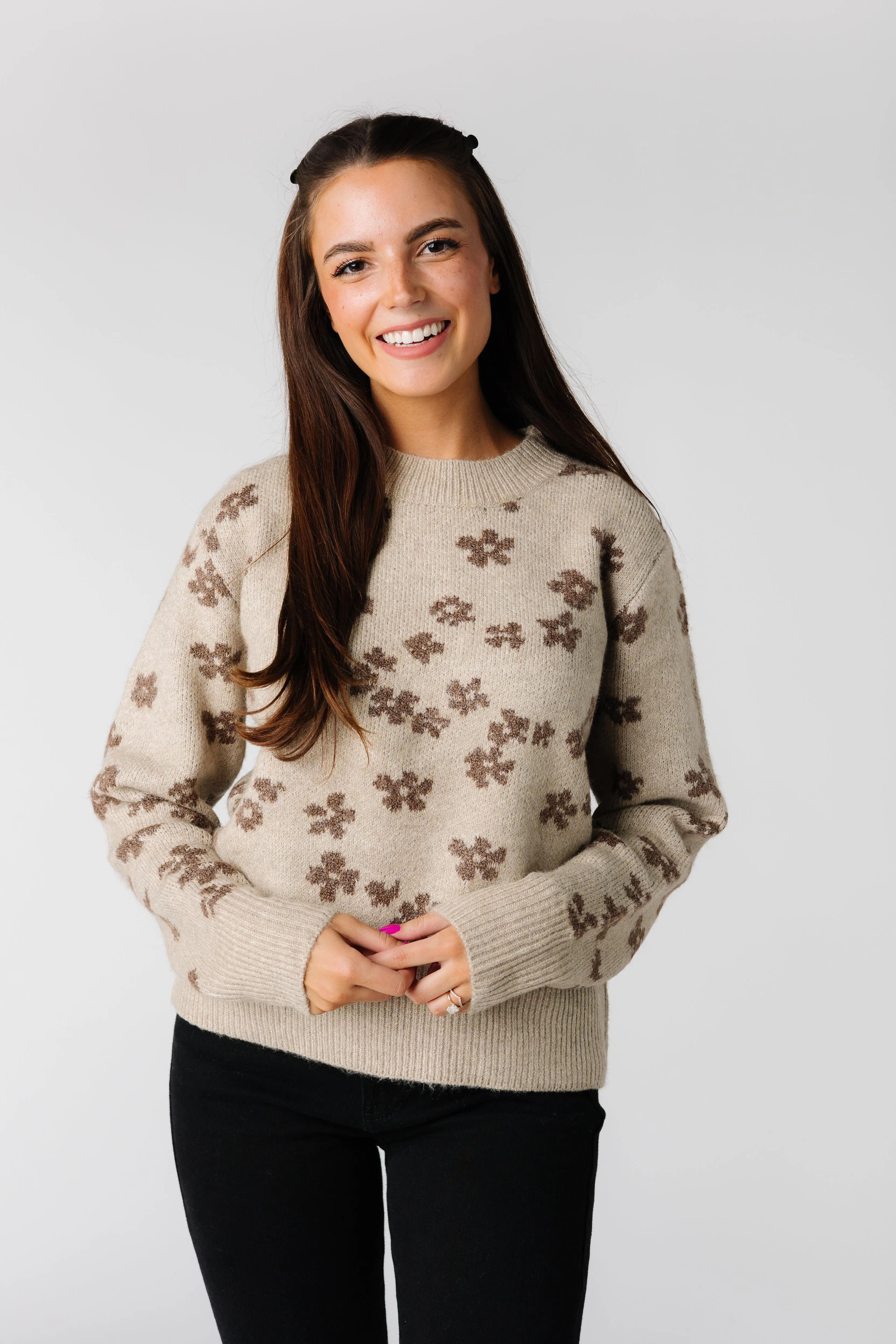 Sammy Cozy Floral Print Sweater