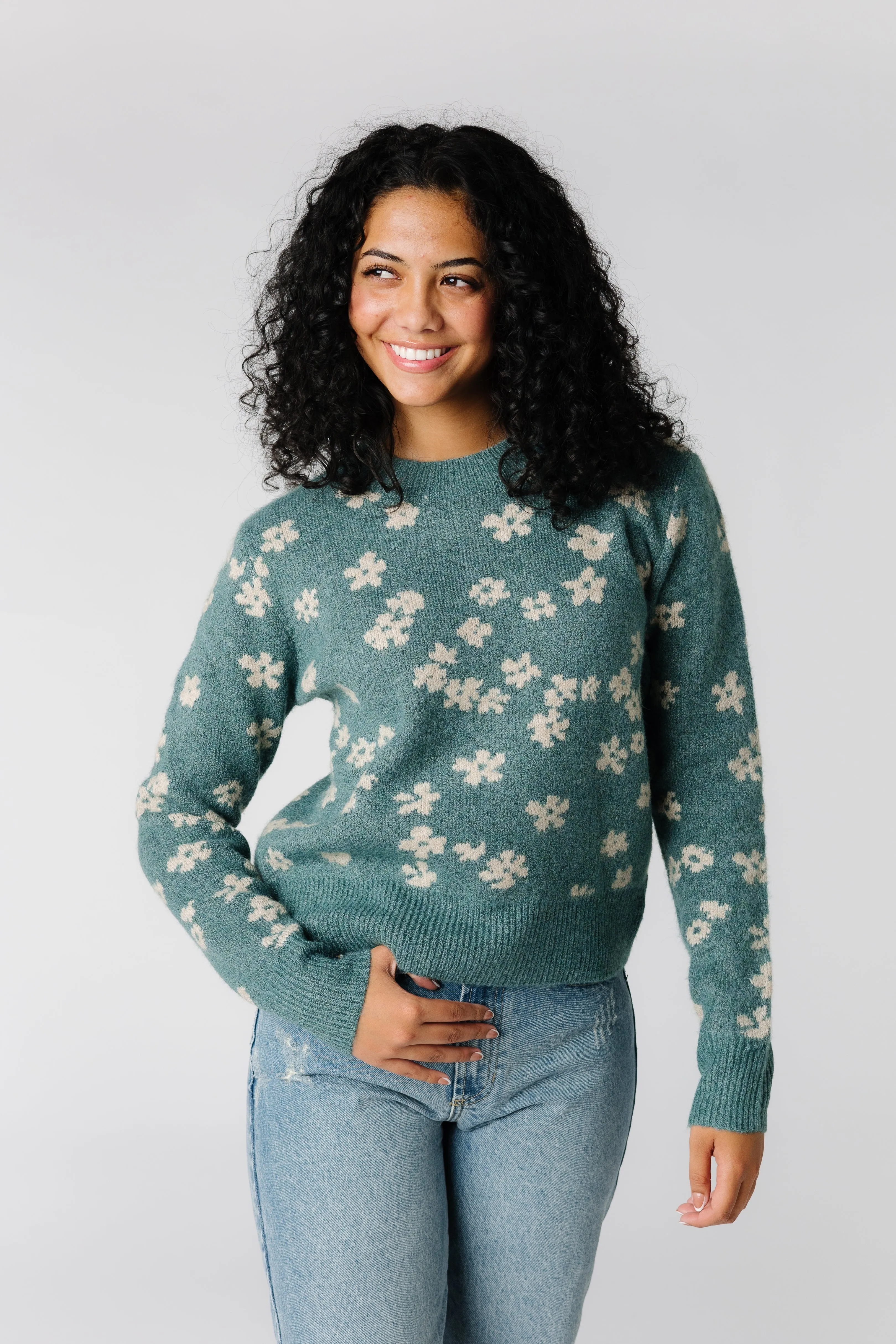 Sammy Cozy Floral Print Sweater