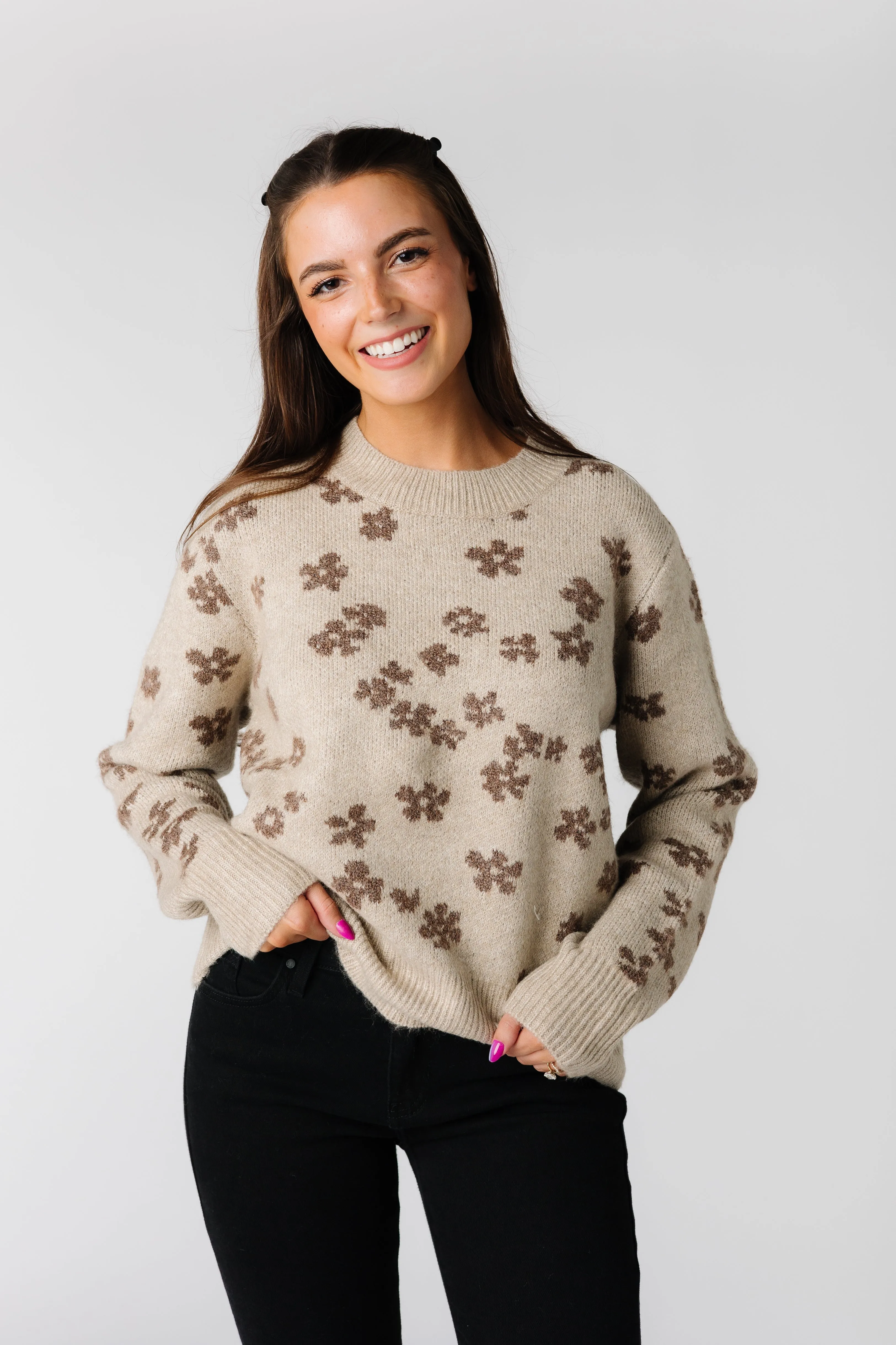 Sammy Cozy Floral Print Sweater