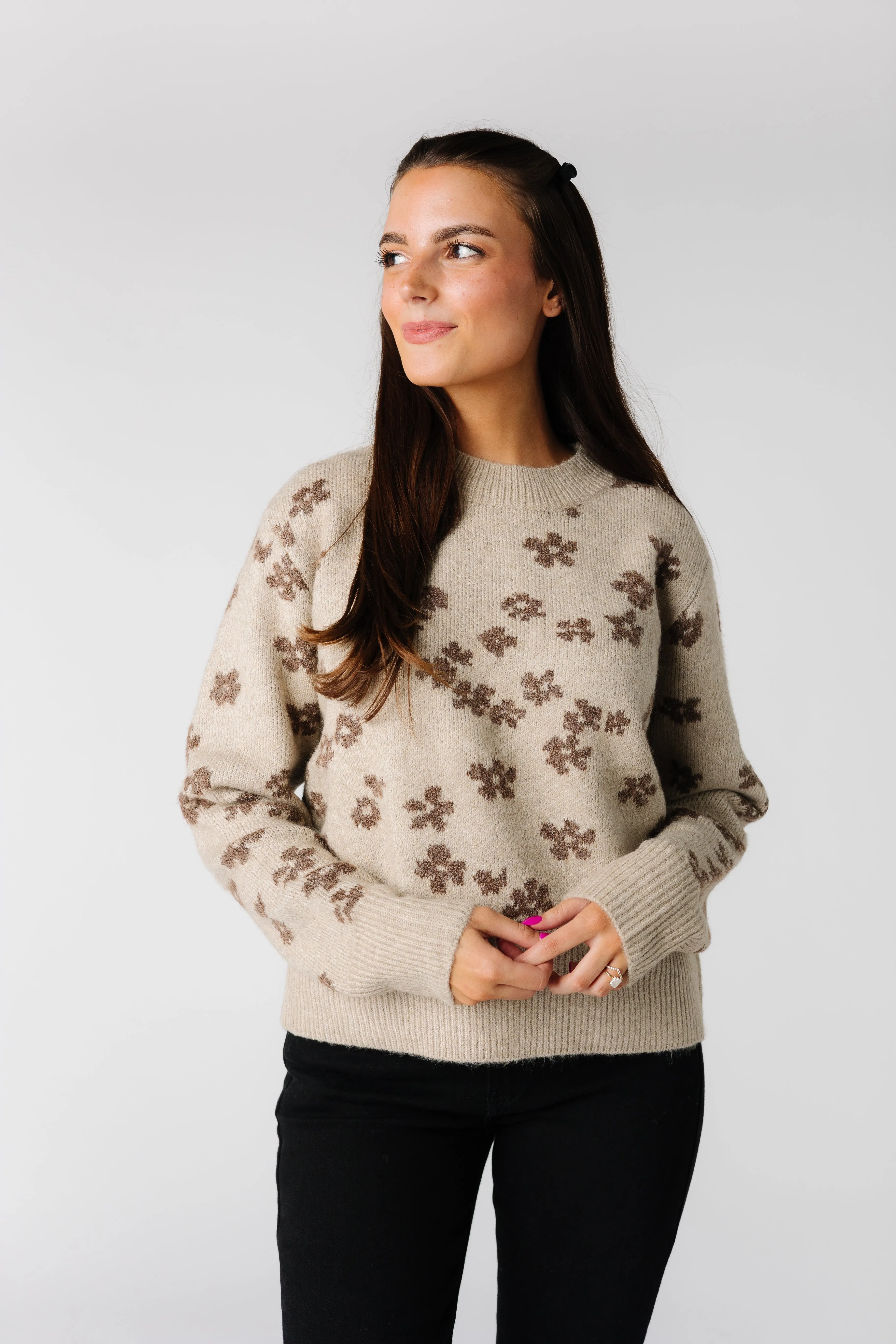 Sammy Cozy Floral Print Sweater
