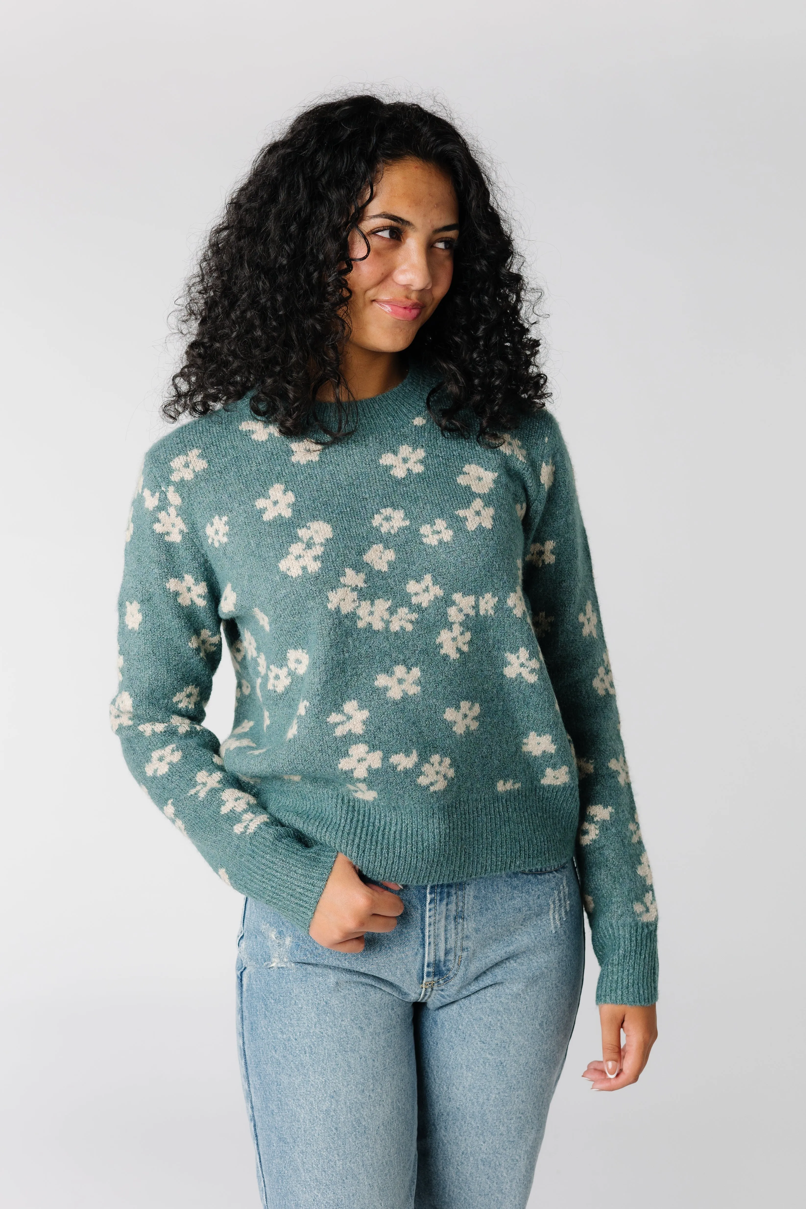 Sammy Cozy Floral Print Sweater
