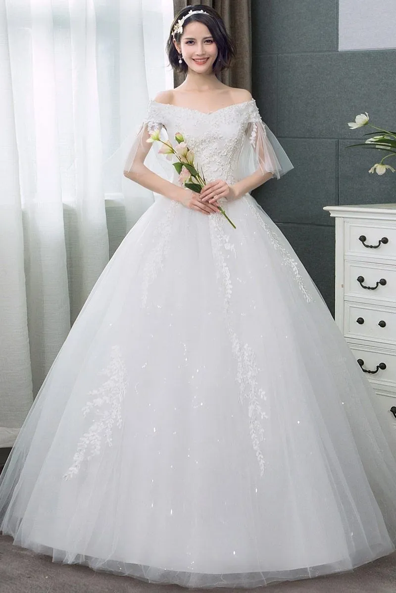 Sexy Off Shoulder Wedding Dress Korean Style