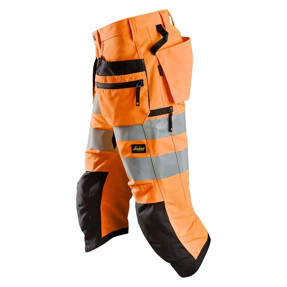 Snickers&#x20;6134&#x20;LiteWork&#x20;High-Vis&#x20;Pirate&#x20;Work&#x20;Trousers&#x20;with&#x20;Holster&#x20;Pockets&#x20;Class&#x20;2&#x20;-&#x20;High&#x20;Vis&#x20;Orange