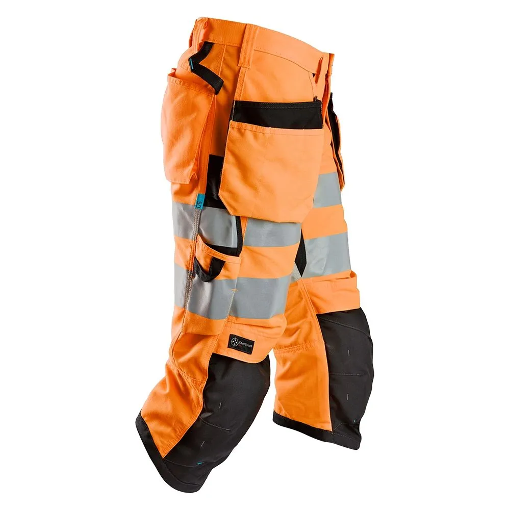 Snickers&#x20;6134&#x20;LiteWork&#x20;High-Vis&#x20;Pirate&#x20;Work&#x20;Trousers&#x20;with&#x20;Holster&#x20;Pockets&#x20;Class&#x20;2&#x20;-&#x20;High&#x20;Vis&#x20;Orange
