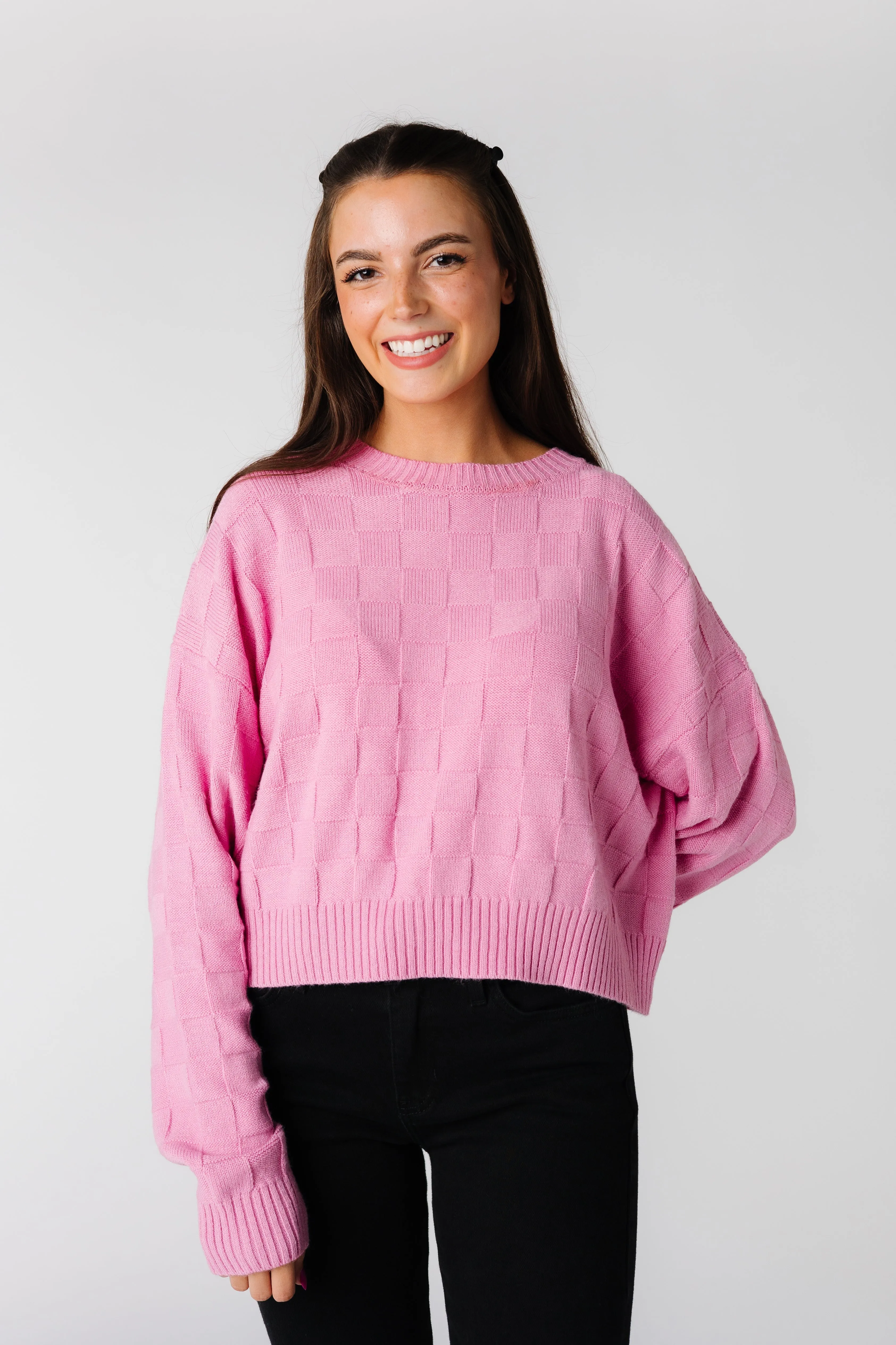Square Pattern Soft Sweater