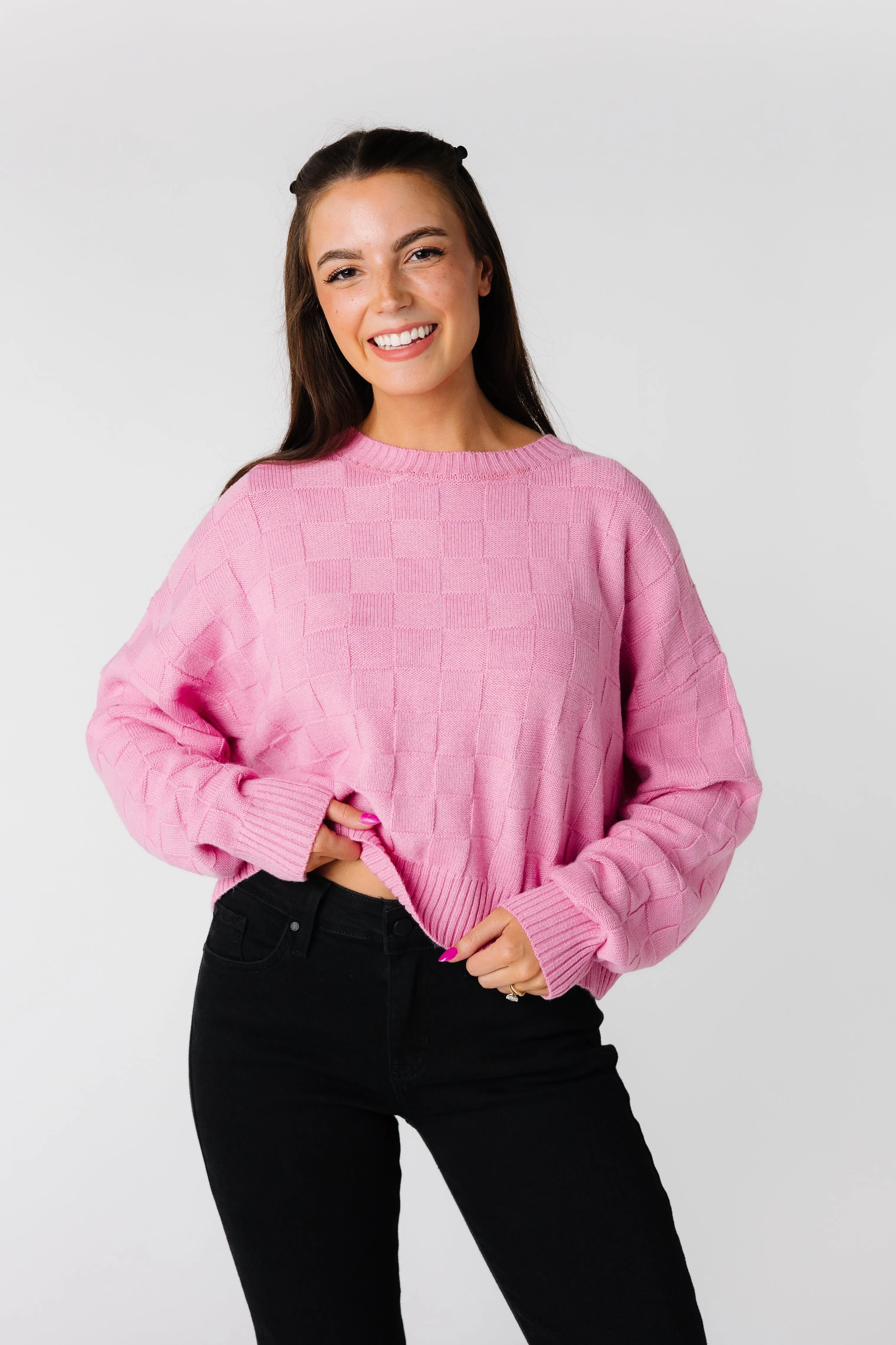 Square Pattern Soft Sweater