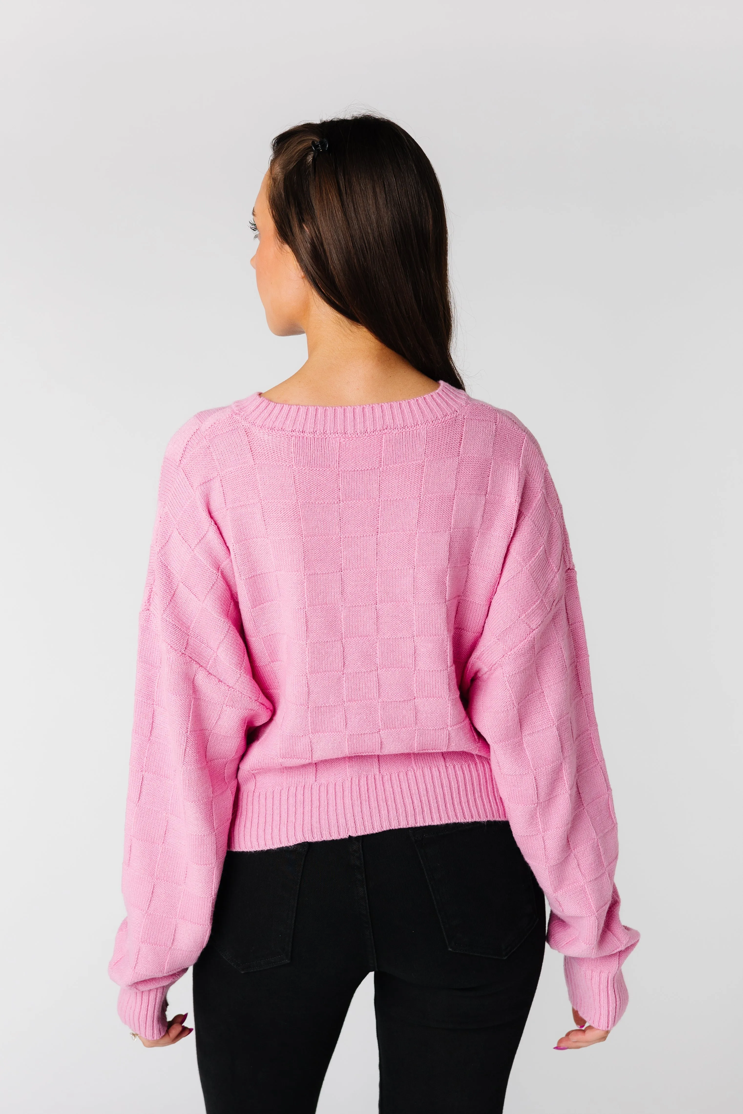 Square Pattern Soft Sweater