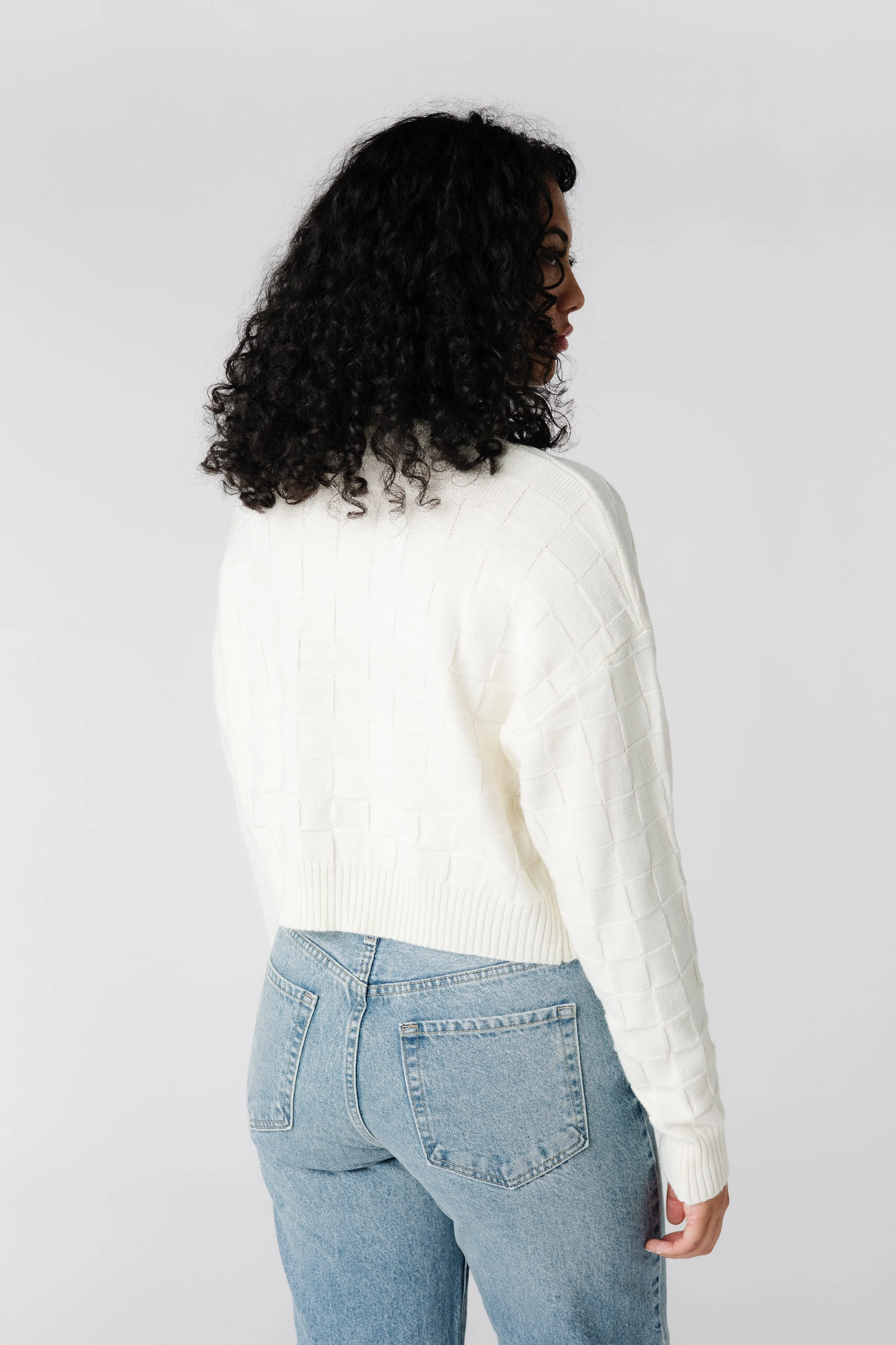 Square Pattern Soft Sweater