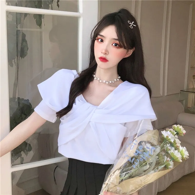 Summer Korean Style Sweet White Tshirts