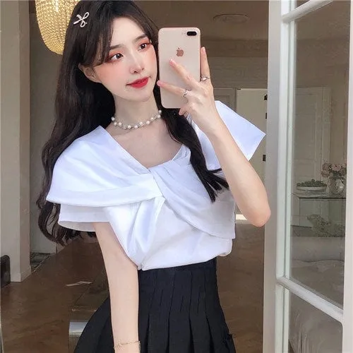 Summer Korean Style Sweet White Tshirts