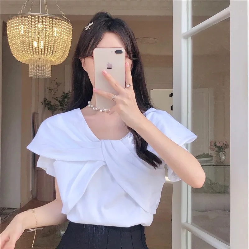 Summer Korean Style Sweet White Tshirts