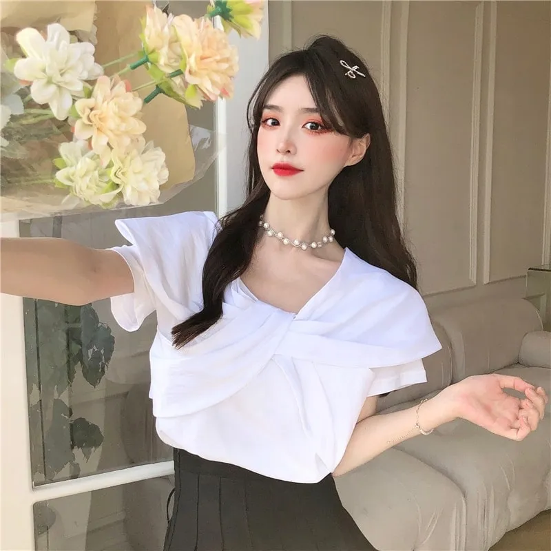 Summer Korean Style Sweet White Tshirts