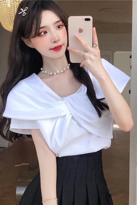 Summer Korean Style Sweet White Tshirts