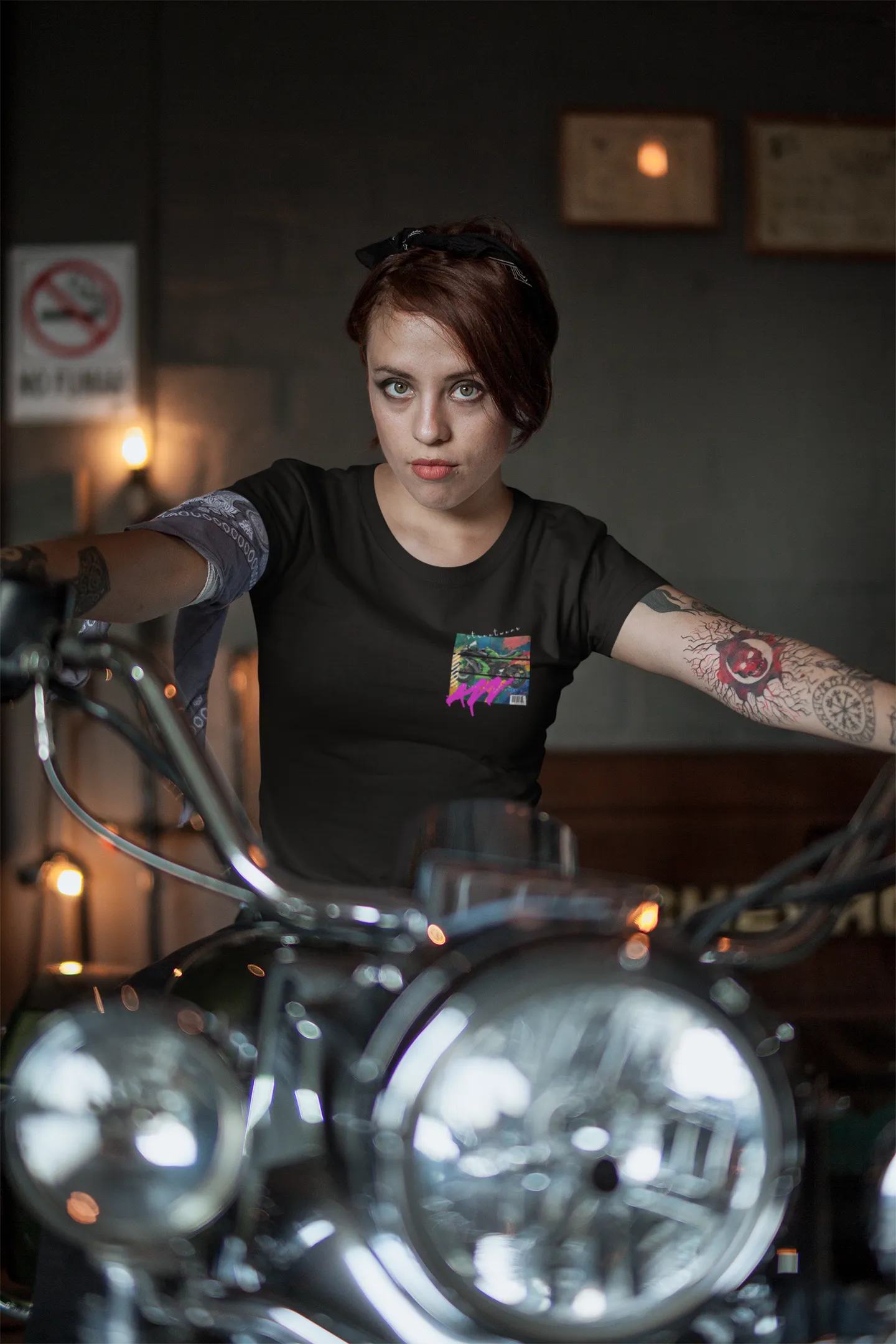 T-shirt Classic Jersey Short Sleeve (Urban Green Motorbike )