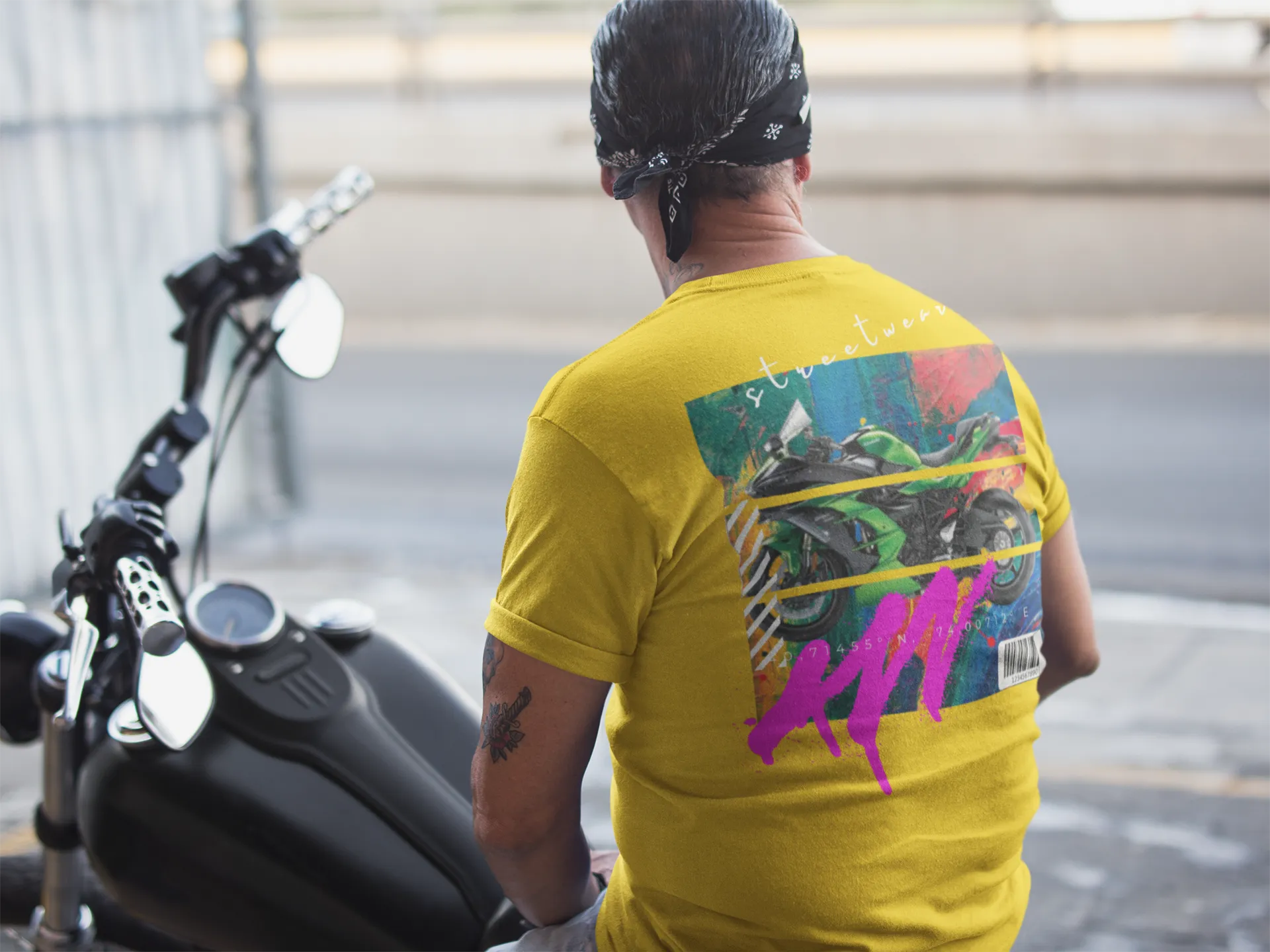 T-shirt Classic Jersey Short Sleeve (Urban Green Motorbike )
