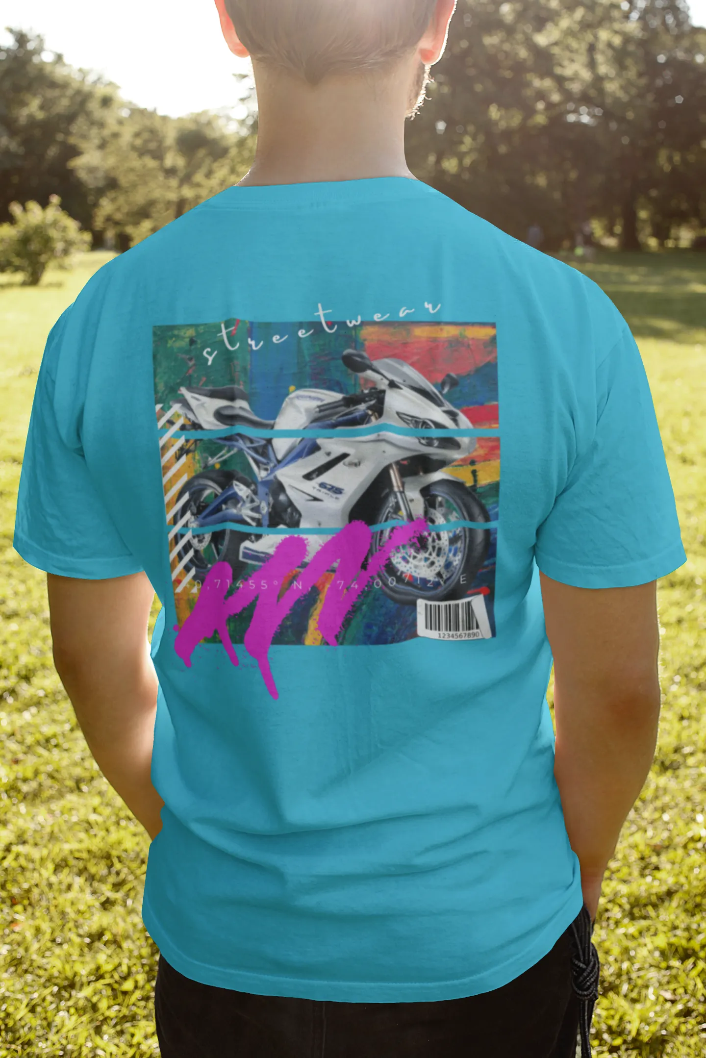 T-shirt Classic Jersey Short Sleeve (Urban White Sports Motorbike )