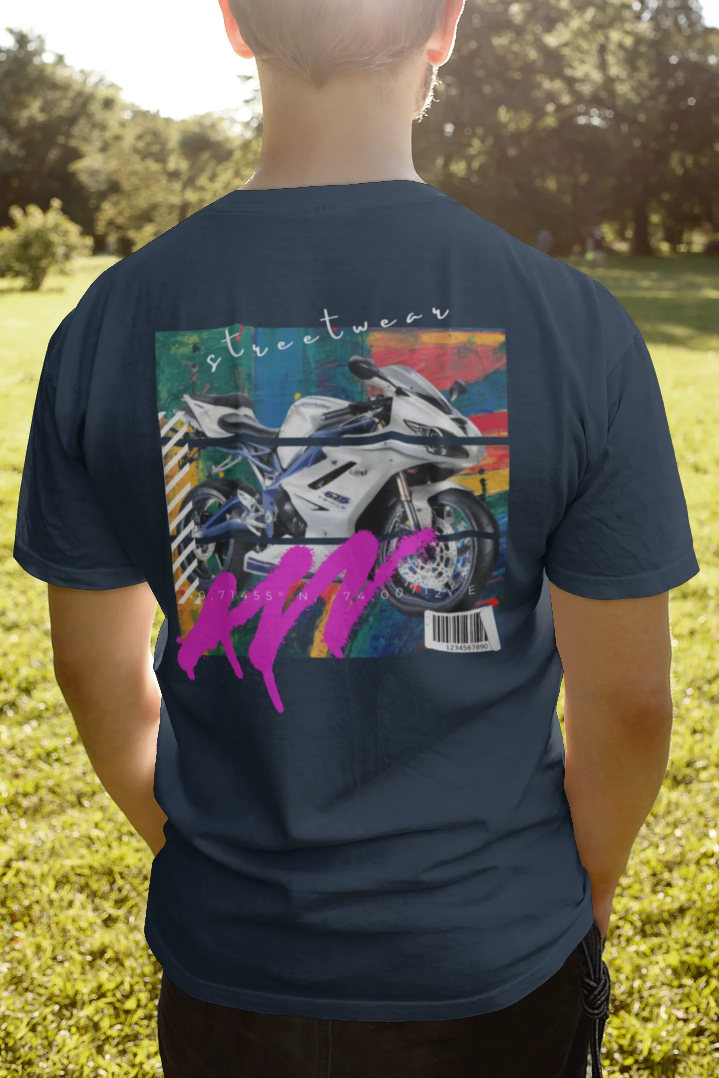 T-shirt Classic Jersey Short Sleeve (Urban White Sports Motorbike )