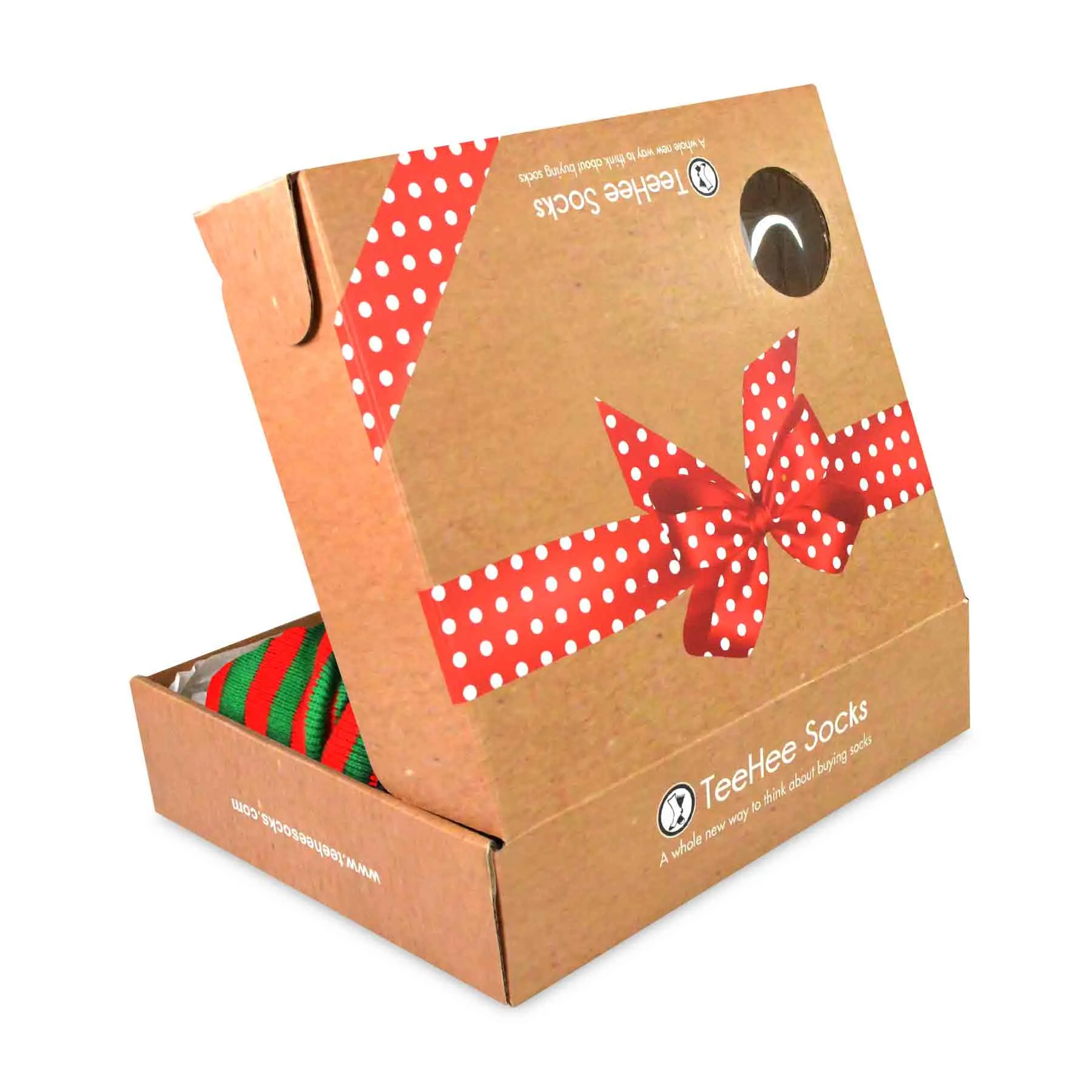 TeeHee Socks Women's Christmas Acrylic Leg Warmer Candy Cane 4-Pack Gift Box (12154)