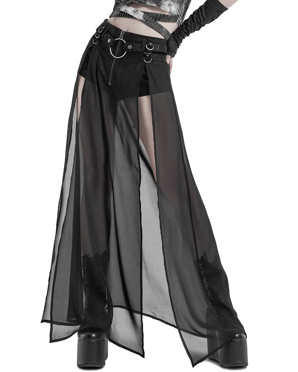 WQ-494 Womens CyberPunk Layered Hot Pants & Skirt