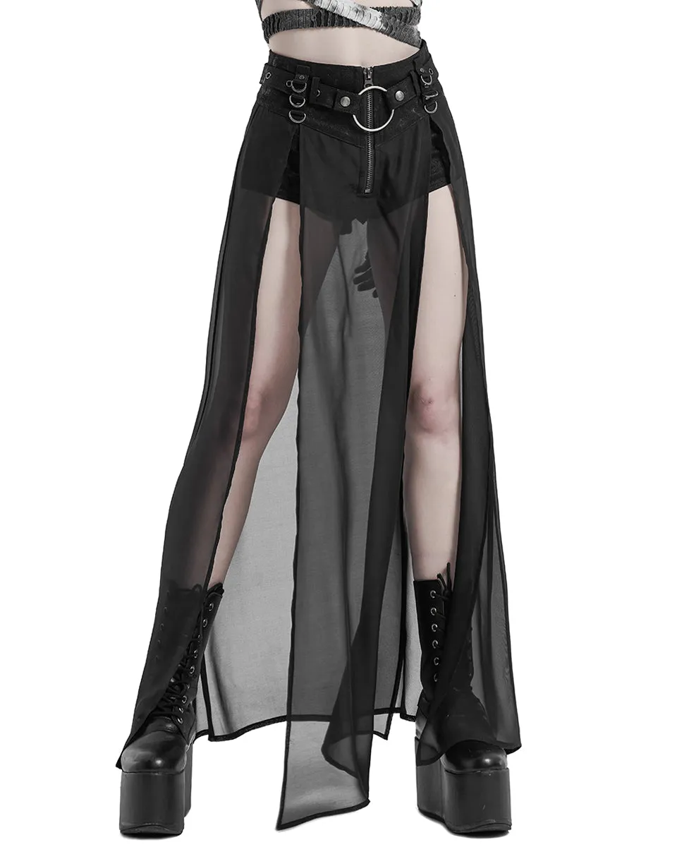 WQ-494 Womens CyberPunk Layered Hot Pants & Skirt