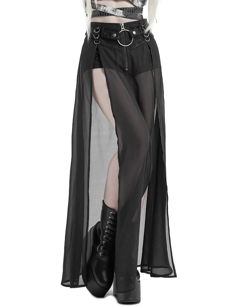 WQ-494 Womens CyberPunk Layered Hot Pants & Skirt